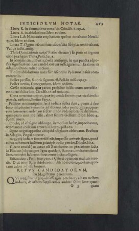 Ritus candidatorum, seu magistratus petentium.