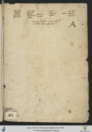 [1r] Gliederungsschema der Ars praedicandi.