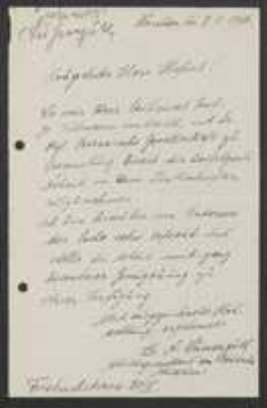 Brief von Armin Süssenguth an Unbekannt