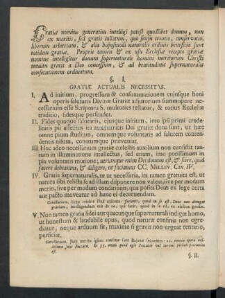 §. I. Gratiae Actualis Necessitas