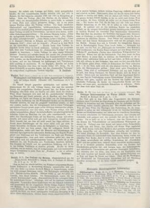 476 [Rezension] Knoke, Karl, Das Göttinger Rektorenseminar im Winter 1895/96