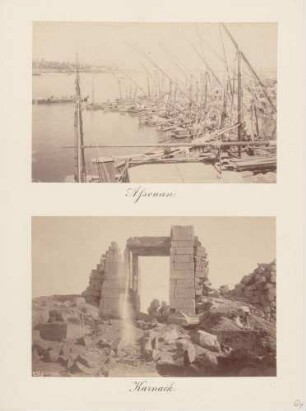 oben: Assuan im Süden Ägyptens unten: Ruinen in Karnak in Ägypten