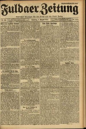 Erste Ausgabe vom Sonntag, den 05. August 1923.