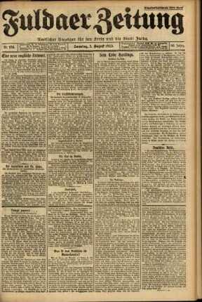 Erste Ausgabe vom Sonntag, den 05. August 1923.