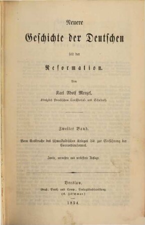 Neuere Geschichte der Deutschen seit der Reformation, 2. Vom Ausbruche des schmalkaldischen Krieges bis zur Einführung der Concordienformel