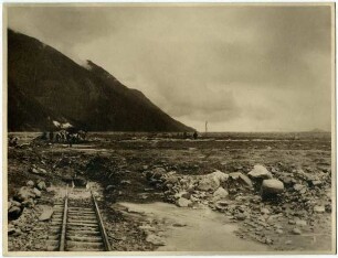 Verschüttete Eisenbahnstrecke