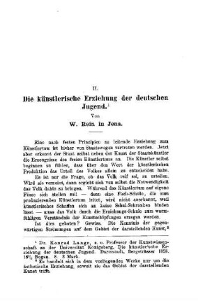 Die künstlerische Erziehung der deutschen Jugend