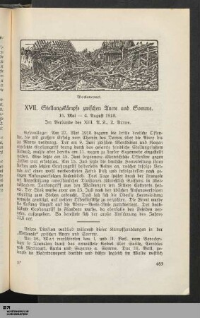 XVII. Stellungskämpfe zwischen Ancre und Somme (16.5.-4.8.18)