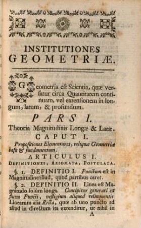 Institutionum Mathematicarum Opusculum ..., 2. Geometria