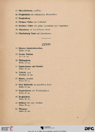 Zinn (Nr. 52-84)