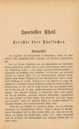 Berichte über Thatsachen.