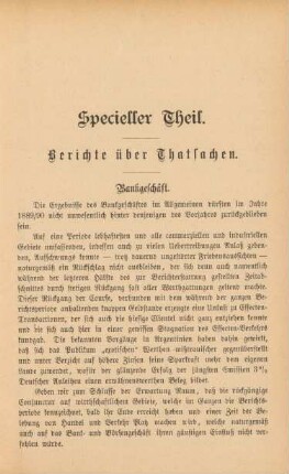 Berichte über Thatsachen.