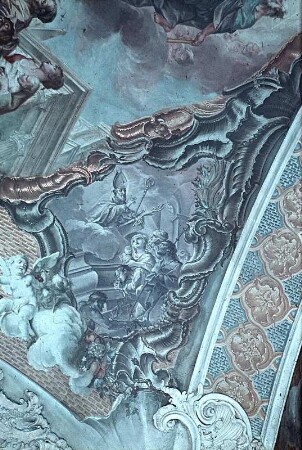 Glorie des heiligen Paulinus und Nebenbilder mit Szenen seiner Vita