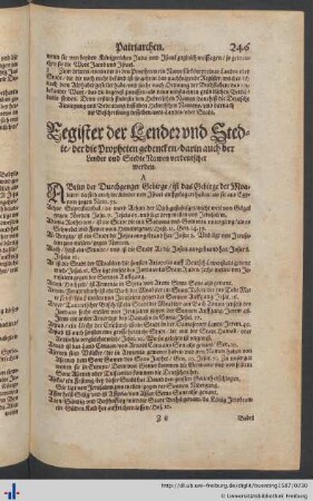 Register der Lender und Stedte.
