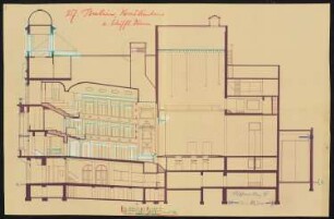 Theaterbau des Komödienhauses, Berlin: Längsschnitt 1:100