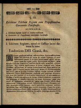 129-132, § III. Exhibetur Edictum Regium ...