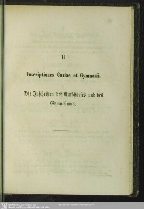 II. Inscriptiones Curiae et Gymnasii