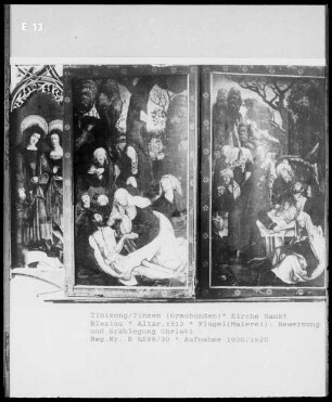 Retabel, Altarflügel: Beweinung und Grablegung Christi