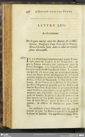 Lettre LXVI. Au Kaimakam