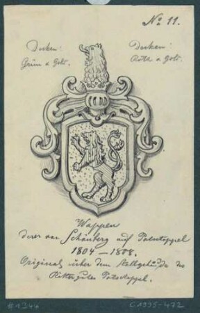 Das Wappen der Familie von Schönberg vom Stallgebäude des Rittergutes in Potschappel (Freital)