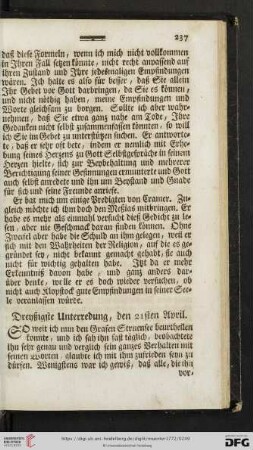 Dreyßigste Unterredung, den 21sten April