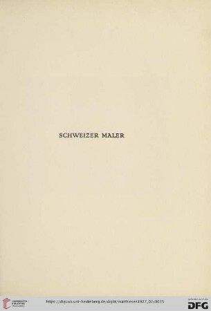Schweizer Maler (Nr. 79-83)