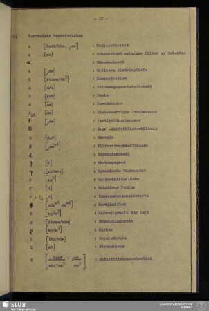 I. Verwendete Formelzeichen