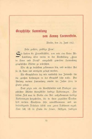 Graphische Sammlung von Aenny Loewenstein
