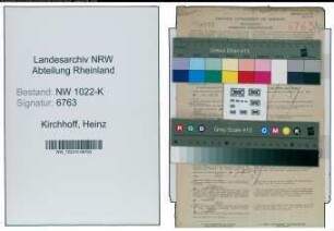 Entnazifizierung Heinz Kirchhoff , geb. 29.07.1918 (Friseur)
