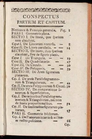 Conspectus Partium Et Capitum.