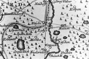 Lohsa. Oberlausitzkarte, Schenk, 1759