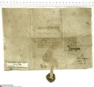 Ludwig von Rasdorf, Pfarrer in Vacha, bekundet, von Heinrich [von Kranlucken], Abt von Fulda, eine Wiese (Owe) in Heringen zum Wiederkauf gekauft ...