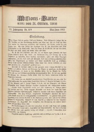 Nr. 8/9. Mai/Juni 1911