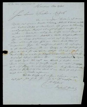 Brief von Christian Rudolf Wessel an Louis Spohr