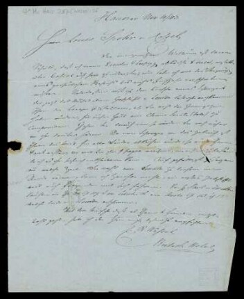 Brief von Christian Rudolf Wessel an Louis Spohr
