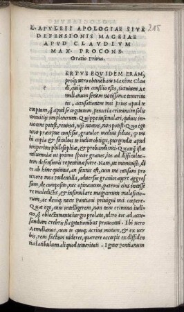 Oratio Prima.
