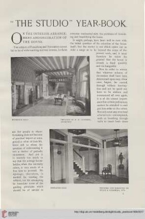 On the interior arrangement and decoration of the house