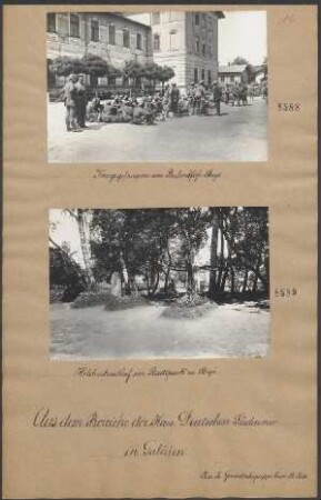 Kriegsgefangene am Bahnhofe Stryi