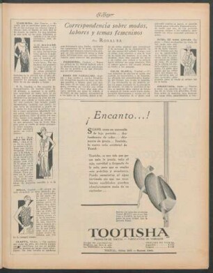 Correspondencia sobre modas, labores y temas femeninos