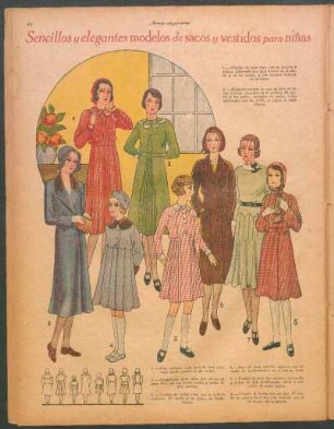 Sencillos y elegantes modelos de sacos y vestidos para niñas [Dibujos]