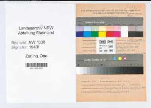 Entnazifizierung Otto Zarling, geb. 27.11.1896 (Justizinspektor)
