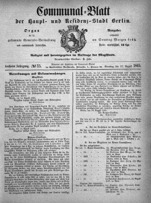 1865,35: No. 35, 27. August 1865