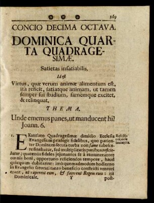 Concio Decima Octava. Dominica Quarta Quadragesimae.