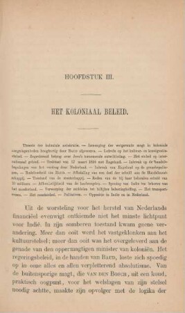 Hoofdstuk III. Het koloniaal beleid