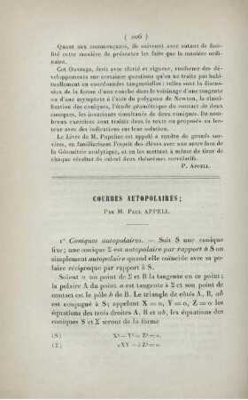 Courbes autopolaires.