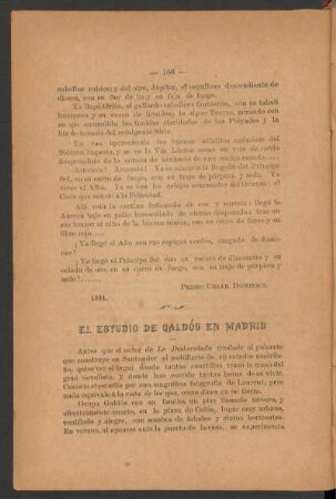 El estudio de Galdós en Madrid