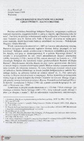5: Gmach kolegium Teatynów we Lwowie i jego twórcy - Salvi i Chiaveri