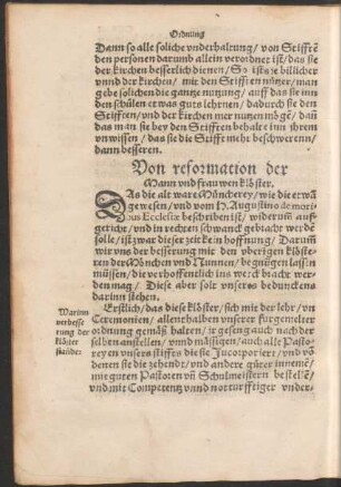 Von refomation der Mann und frauwen klöster.