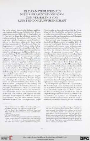 III. Das „Natürliche“ als neue Repräsentationsform. Zum Verhältnis von Kunst und Naturwissenschaft