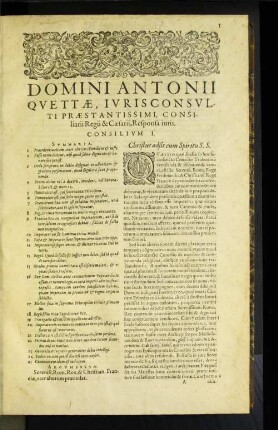 [Consilivm I.- XVIII.]